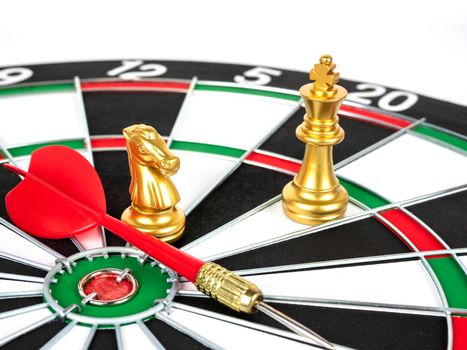Chess and Dart arrows with dartboard.