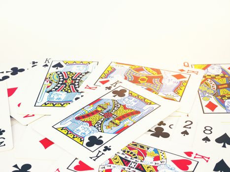 Playing card background with light