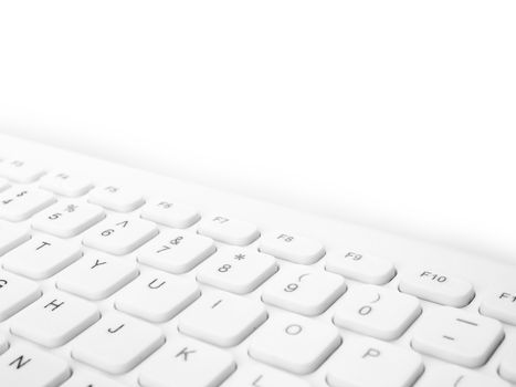 Modern wireless keyboard Isolated on white background with copy space.