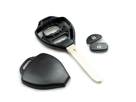 Wireless car key isolated on white background, to fix