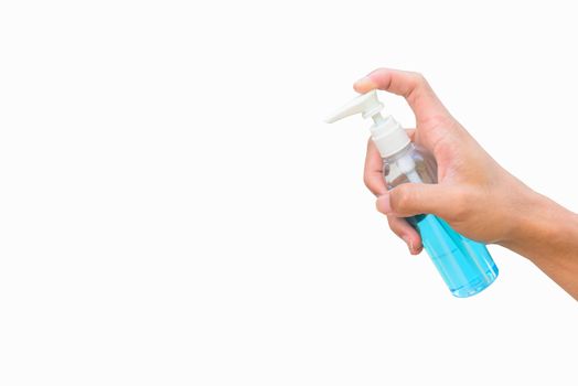 Use sanitizer gel for cleaning the hand for protect health from disease