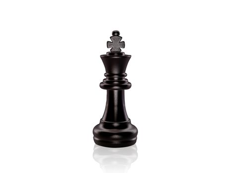 The black King Chess pieces battle isolated on white background with clipping path