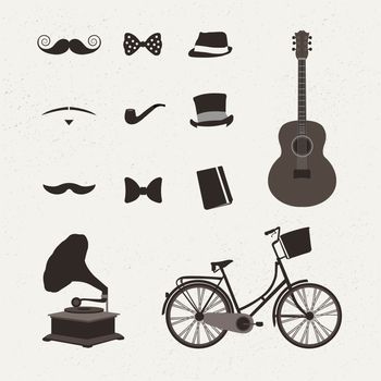 Digitally generated Vintage icon vectors