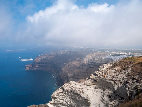 View on the Aegean sea and mountains.