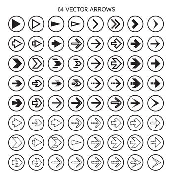 Isolated arrows set, undo and previous buttons. Vector