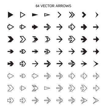 Isolated arrows set, undo and previous buttons. Vector