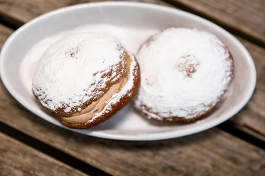 Close up of sugary donuts