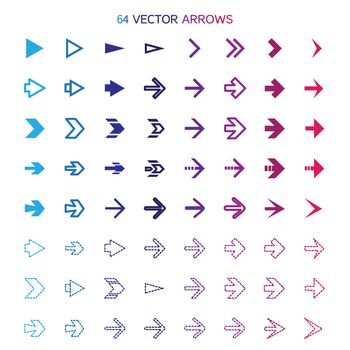 Isolated arrows set, undo and previous buttons. Vector