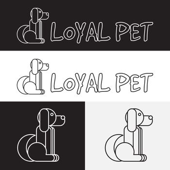 Sitting dog. Vet or zoo shop symbol. Vector