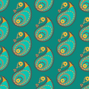 Seamless indian pattern and asian ornament. Vector