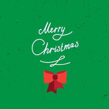 Hand written lettering of Merry Christmas text for greeting card in grunge and vintage style. Vector