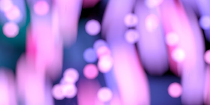 Glittering purple lights with dark background, 3d rendering. Computer digital drawing.