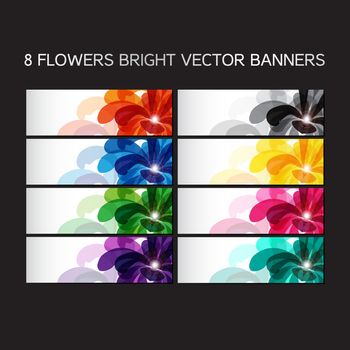 8 Floral banners and text boxes. Vector