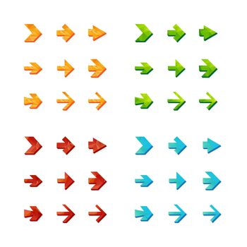 Isolated triangle polygonal arrows set, undo and previous buttons. Vector