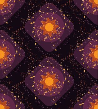 Grunge colorful halloween geometric seamless pattern. Vector