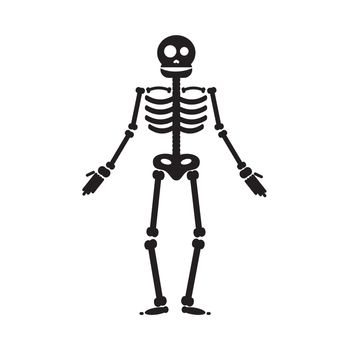 Happy Halloween skeleton illustration, zombie from bones and skull. Vector