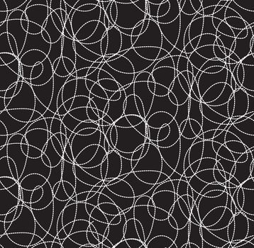 Hand drawn seamless pattern, scribble style. Vector