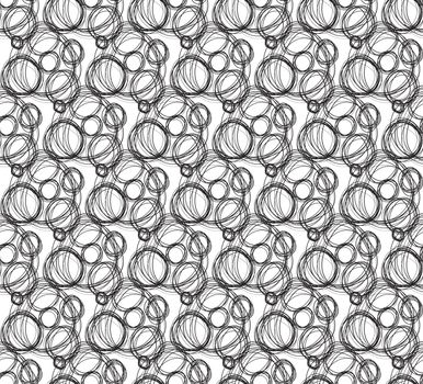 Hand drawn seamless pattern, scribble style. Vector