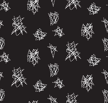 Hand drawn seamless pattern, scribble style. Vector