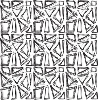 Hand drawn seamless pattern, scribble style. Vector