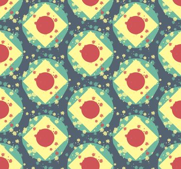 Grunge colorful abstract geometric seamless pattern. Vector