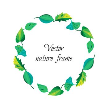 Vintage frame of leaves. Ecology and nature wreath. Vector