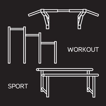 Sports equipment for street workout and pull-up bar. Vector