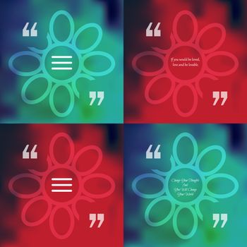 Nature and ecology template of square quote text bubble in form of flower. Motivation quote. Change Your Thoughts And You Will Change Your World. Vector
