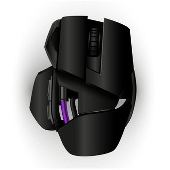 Vector gamer mouse and game controller. Vector