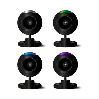 Vector web-camera for computer: 4 colors themes