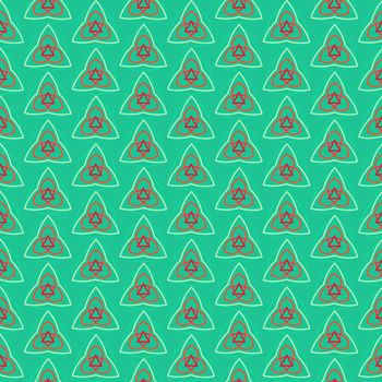 Magic green and red vector seamless pattern