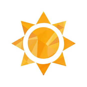 Vector triangle sun. Nature symbol, warm and light
