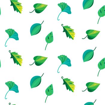Vintage seamless pattern of leaves. Ecology and nature background. Vector