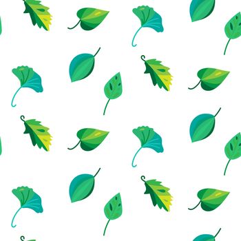 Vintage seamless pattern of leaves. Ecology and nature background. Vector