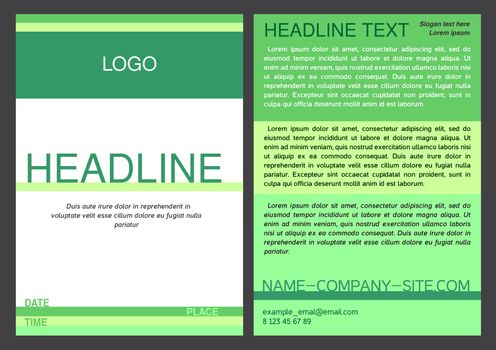 Brochure design template. Flyer with headline. Vector