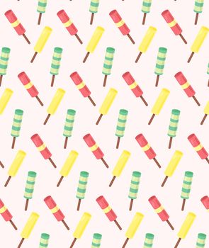 Vector seamless pattern from ice-creams with three color themes