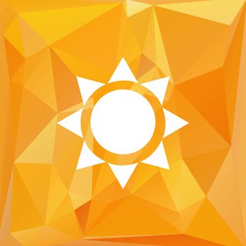 Vector triangle sun. Nature symbol, warm and light