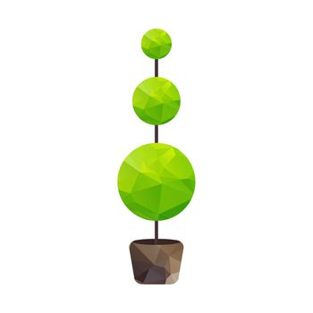 Vector triangle tree in pot, nature symbol