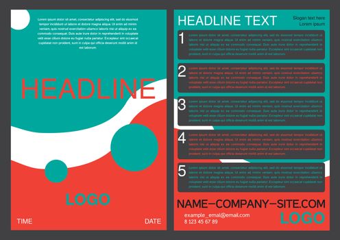 Brochure design template. Flyer with headline. Vector