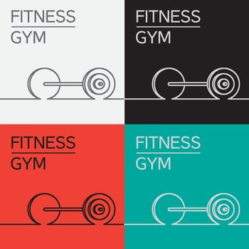 Rod, barbell vector icon. Fitness GYM symbol