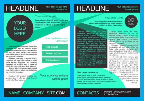 Brochure design template. Flyer with headline. Vector