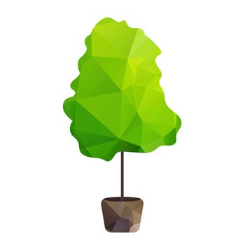 Vector triangle tree in pot, nature symbol