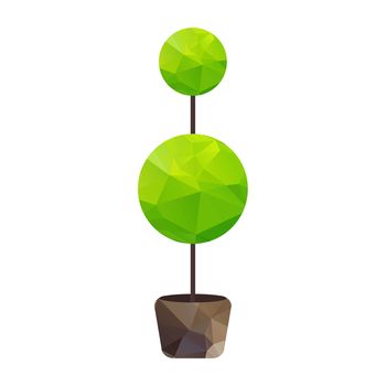 Vector triangle tree in pot, nature symbol