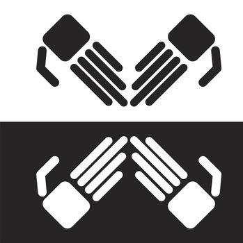 Vector simple robot hands, high robototechnics symbol