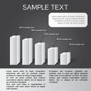 Vector black-white infographics in eps, 5 sections