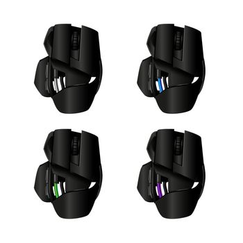 Vector gamer mouse and game controller. Vector