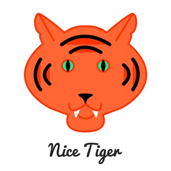 Tiger logo or icon, color illustration, wild cat. Vector