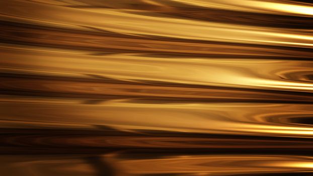 Abstract golden liquid smooth background with waves luxury. 3d illustration