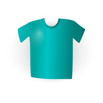 Blue t-shirt on white backdrop in vector