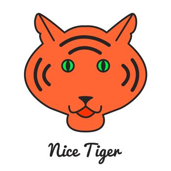 Tiger logo or icon, color illustration, wild cat. Vector